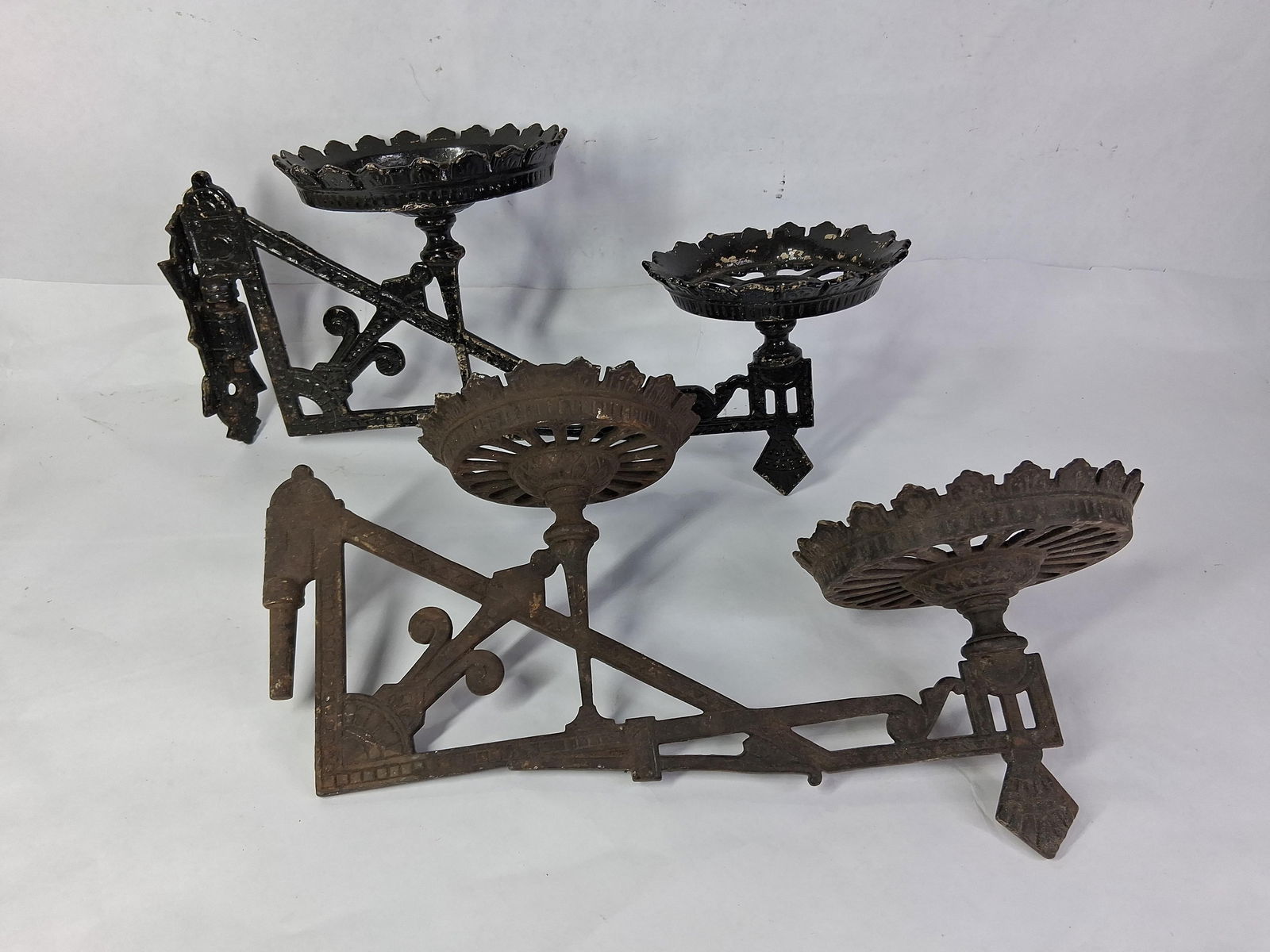 East lake Style Victorian Double Wall Bracket Oil Lamp Holders (1 of 7)