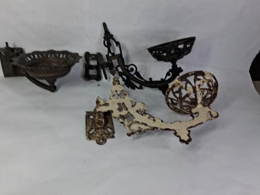 Victorian Wall Mount Oil Lamp Brackets