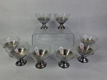 Depression Glass 2 Piece Sherbet Bowls