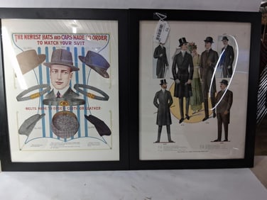 Victorian High Class Mens Clothing and Hat Advertisements