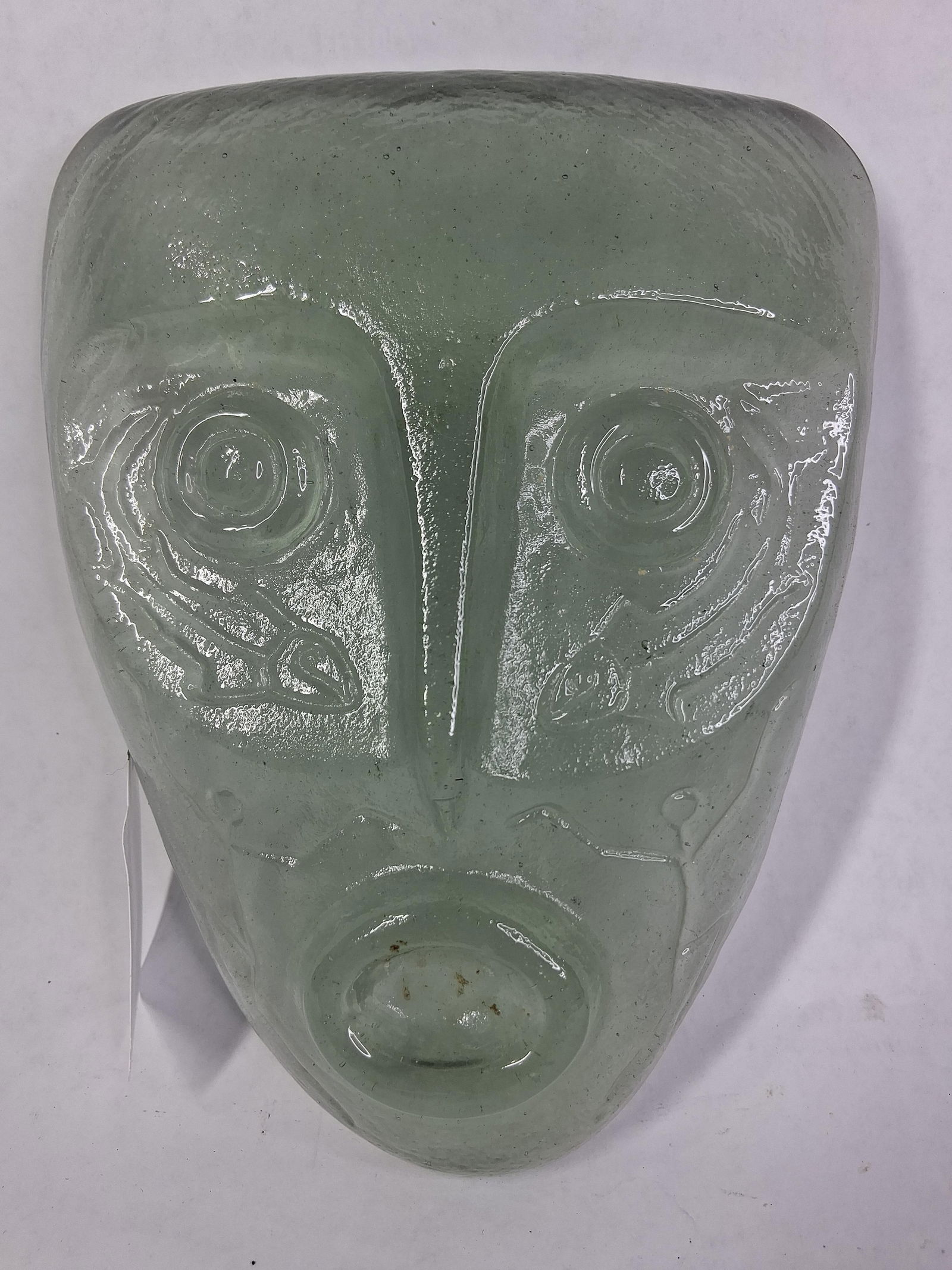Sky Dreamer Glass Face Sculpture: Made in Mexico, artist unknown but in the style of Jaramillo Brothers. 9x6.5