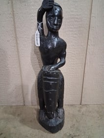 African Tribal Folk Art Wood Carved Statue