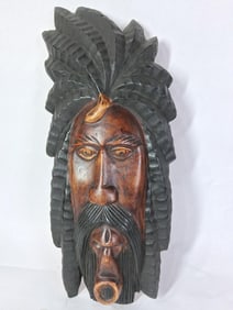 Hand Carved Jamaican Wood Portrait