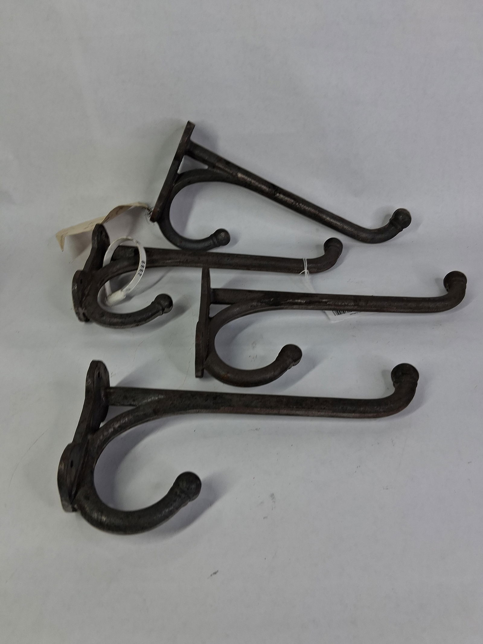 Heavy Duty Cast Iron Hooks: Set of 4, Each is 12 inches 