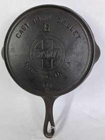 Griswold Slant Logo Cast Iron No. 6 Skillet w/ Heat Ring