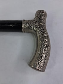 Ladies Sterling Handle Victorian Walking Cane