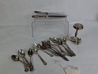 Sterling Lot of Various Flatware as well as Baby Rattles