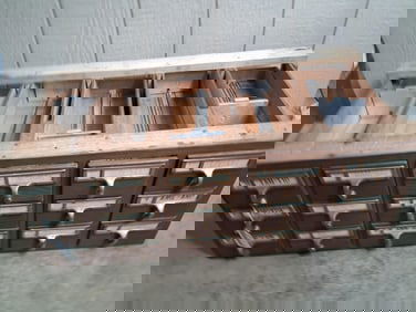 15 Drawer Oak Card Catalog