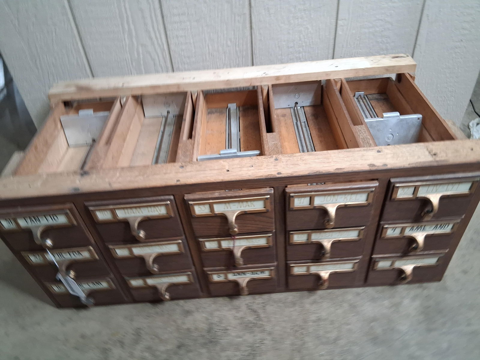 15 Drawer Oak Card Catalog (1 of 9)