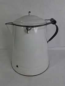 Granite / Enamel Coffee Pot w/ Lid and Bale Handle