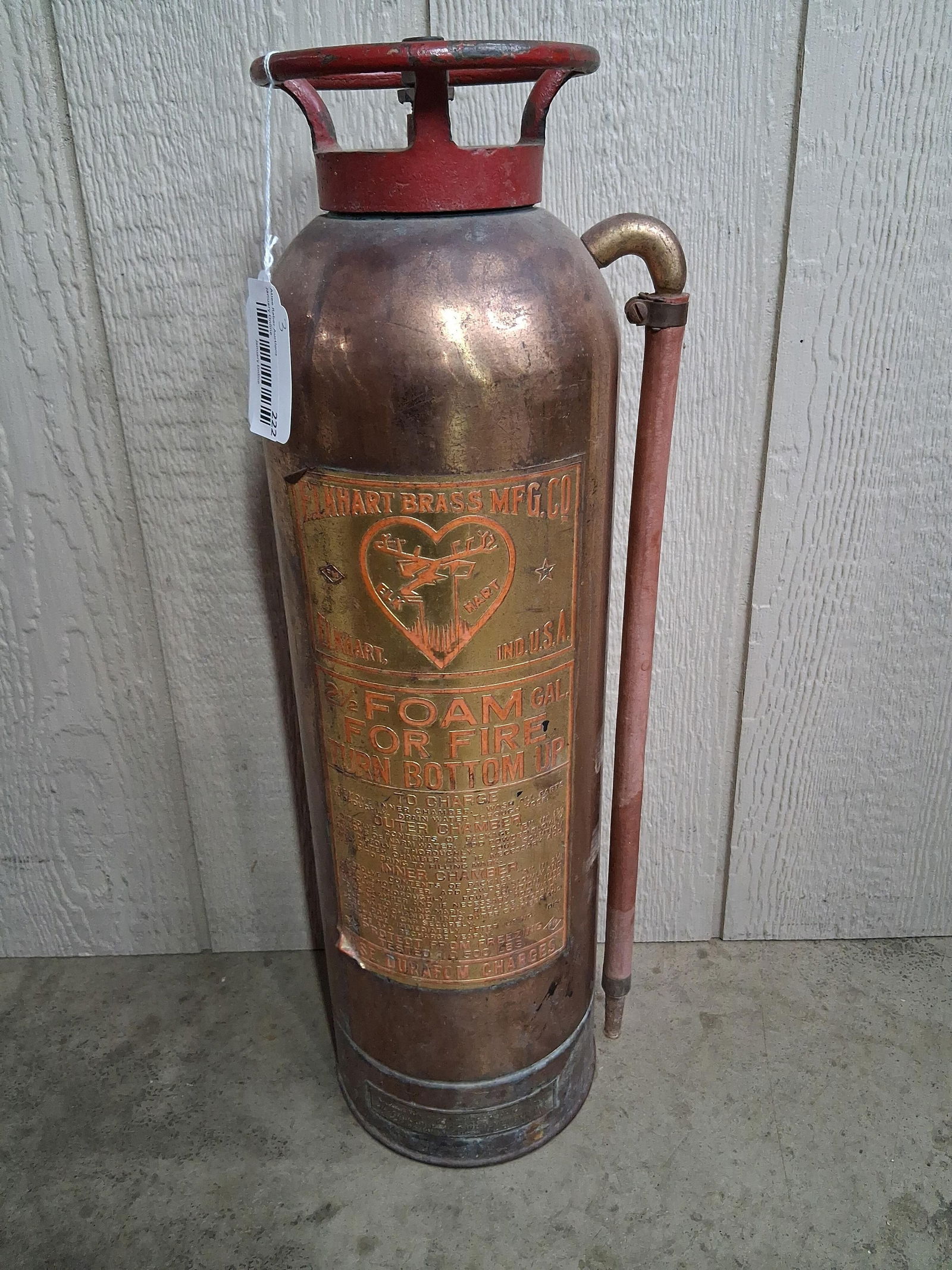 Elkhart Brass Co. 2.5 Gal. Foam Brass / Copper Fire Extinguisher (1 of 9)