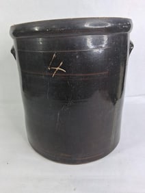 Brown Glazed Stoneware 4 Gallon Crock