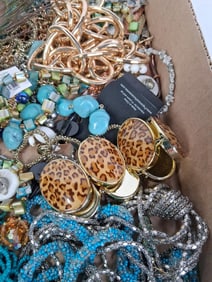 Great Gold Tone Turquoise and More Lot of Unsorted Jewelry