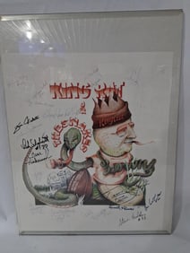 1997 Caricature Print of Former Cleveland Browns Players King Rat/The Snakes and Autographed