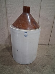 5 Gal. Two Toned Stone Ware Crock Jug