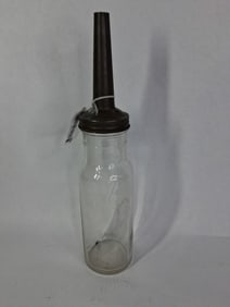 Glass One Quart Oil Bottle w/ Spout