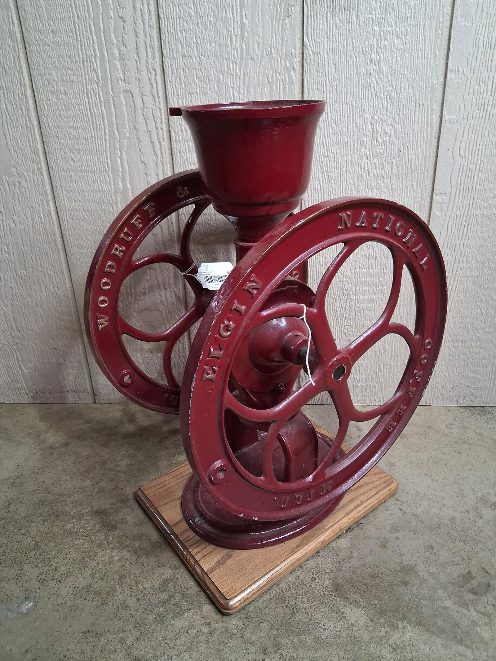 Elgin National Coffee Mill: Woodruff & Edwards Co. No bean box or lid. 22 inches tall. All gears move smoothly 