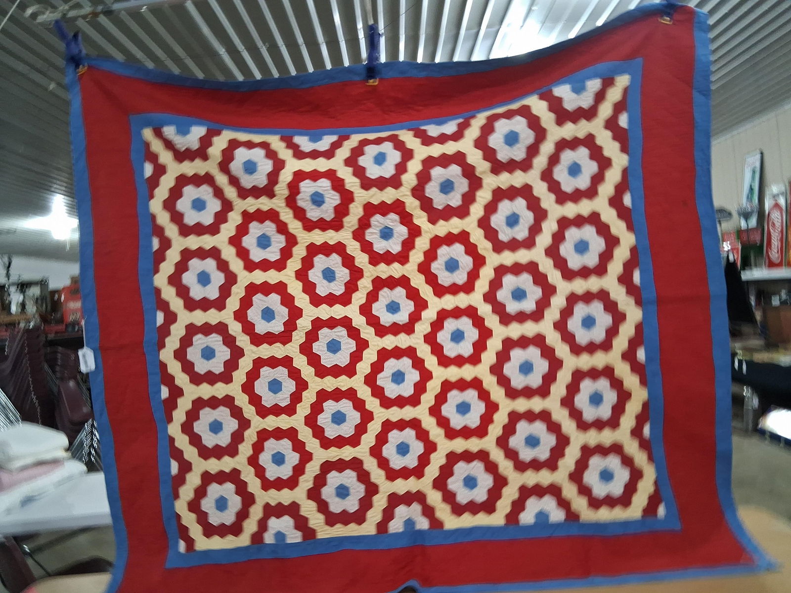 Hand Stitched Marys Multi Color Flower Garden Quilt (1 of 11)