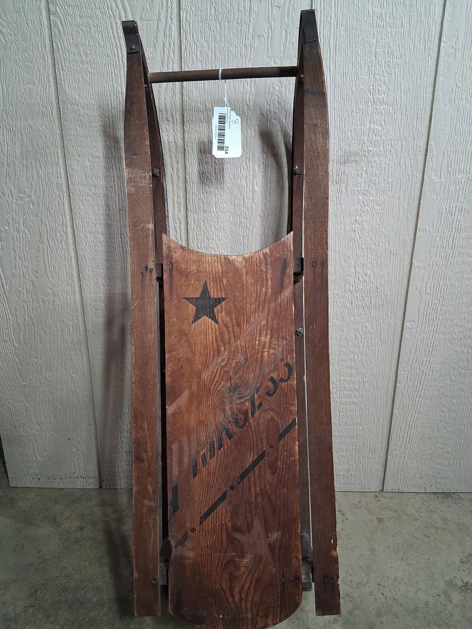 Antique Wood Princess Childs Runner Sled (1 of 5)