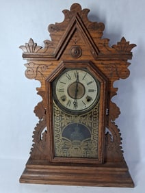 Key Wind Gingerbread Mantle Clock