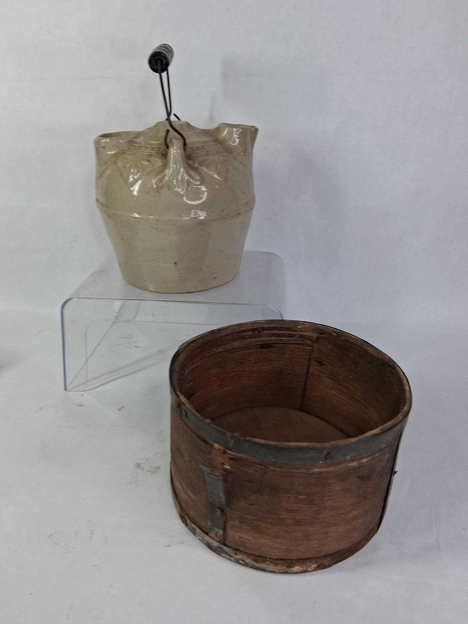 F.H. Weeks XXX Decorated Stoneware Whiskey Jug w/ Bale Handle (1 of 10)