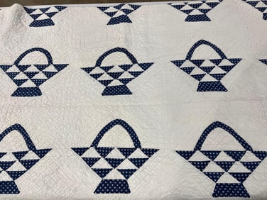 Great Basket Pattern HandStitched Quilt