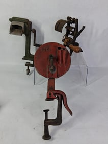 Early Cast Iron Cavatelli / Pasta Maker, Pea Sheller and Vulcanizer all Table Mount