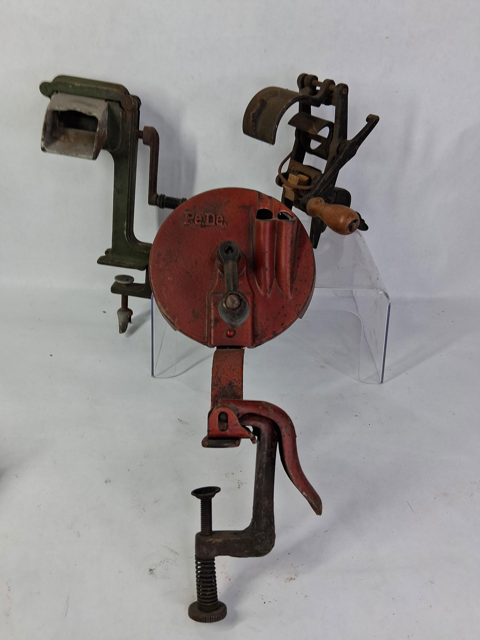 Early Cast Iron Cavatelli / Pasta Maker, Pea Sheller and Vulcanizer all Table Mount (1 of 12)