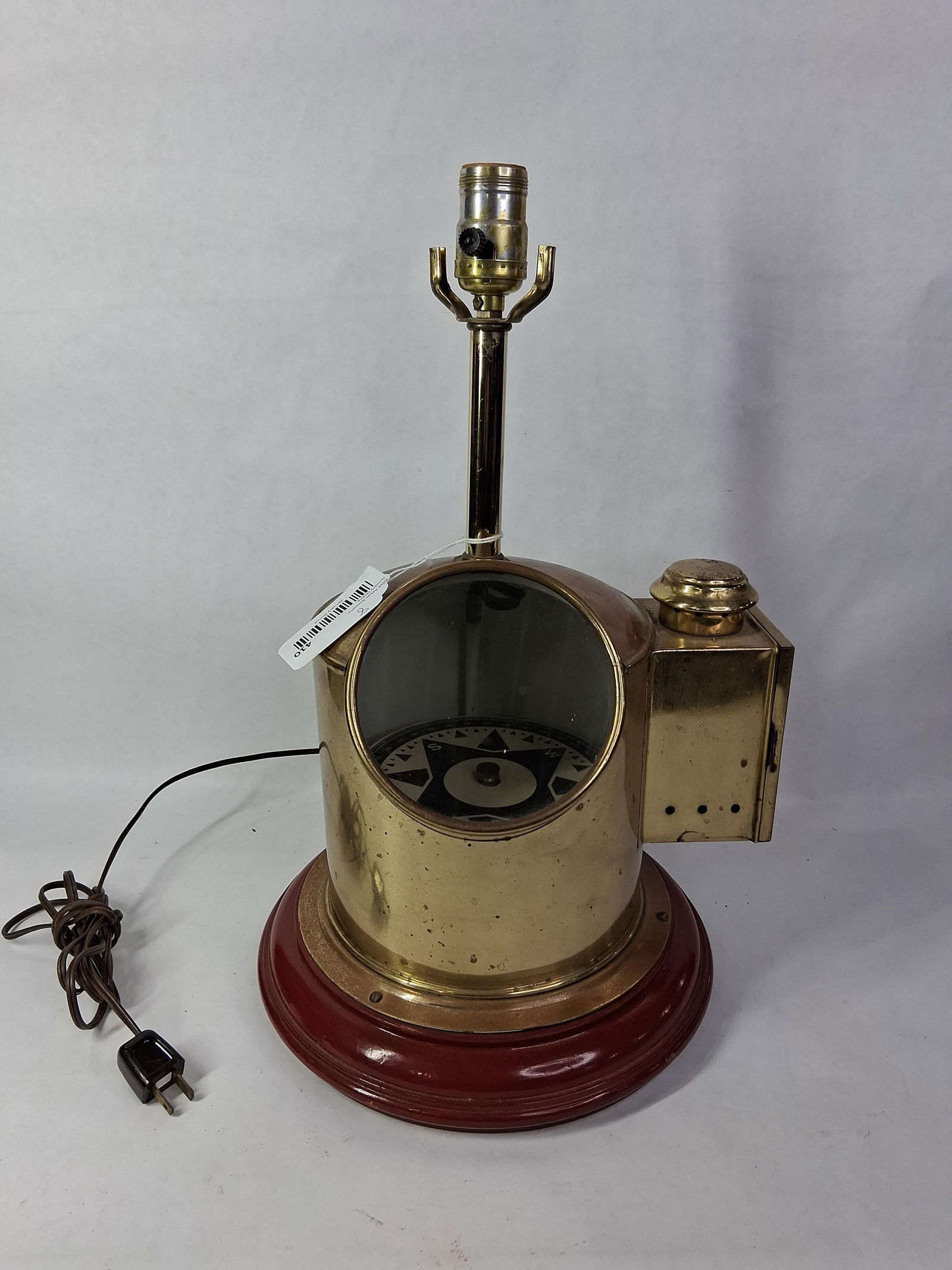 Nautical Brass Ship Binnacle Electrified Table Lamp (1 of 6)