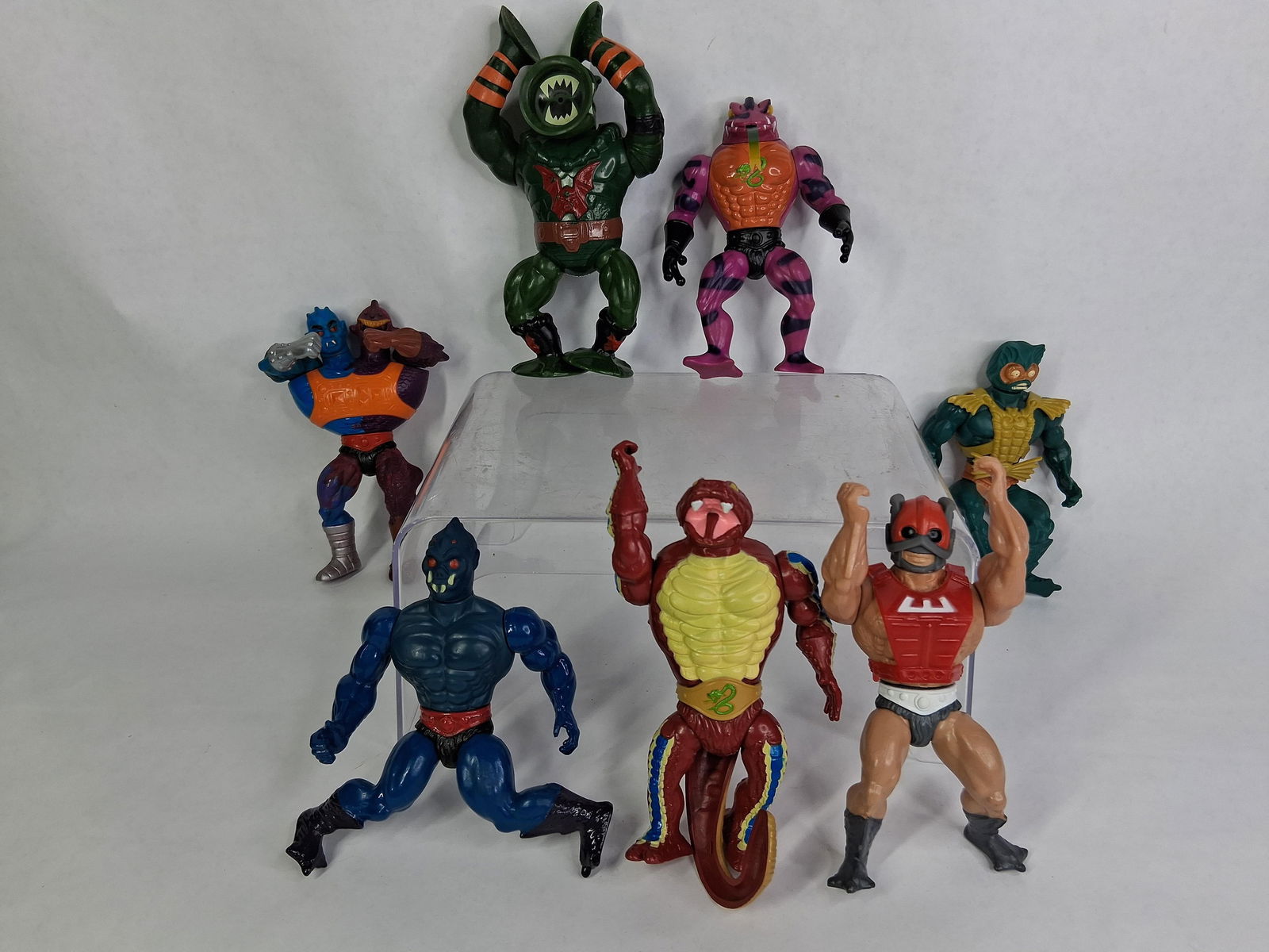 1980s Masters of the Universe Action Figures: Leech, Mer-Man, Tung Lashor, Rattlor, Two-Bad, and more. 7 figures. 