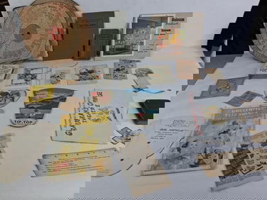 Early Ephemera Lot of Memory Cards, Books, Advertising Fans and More