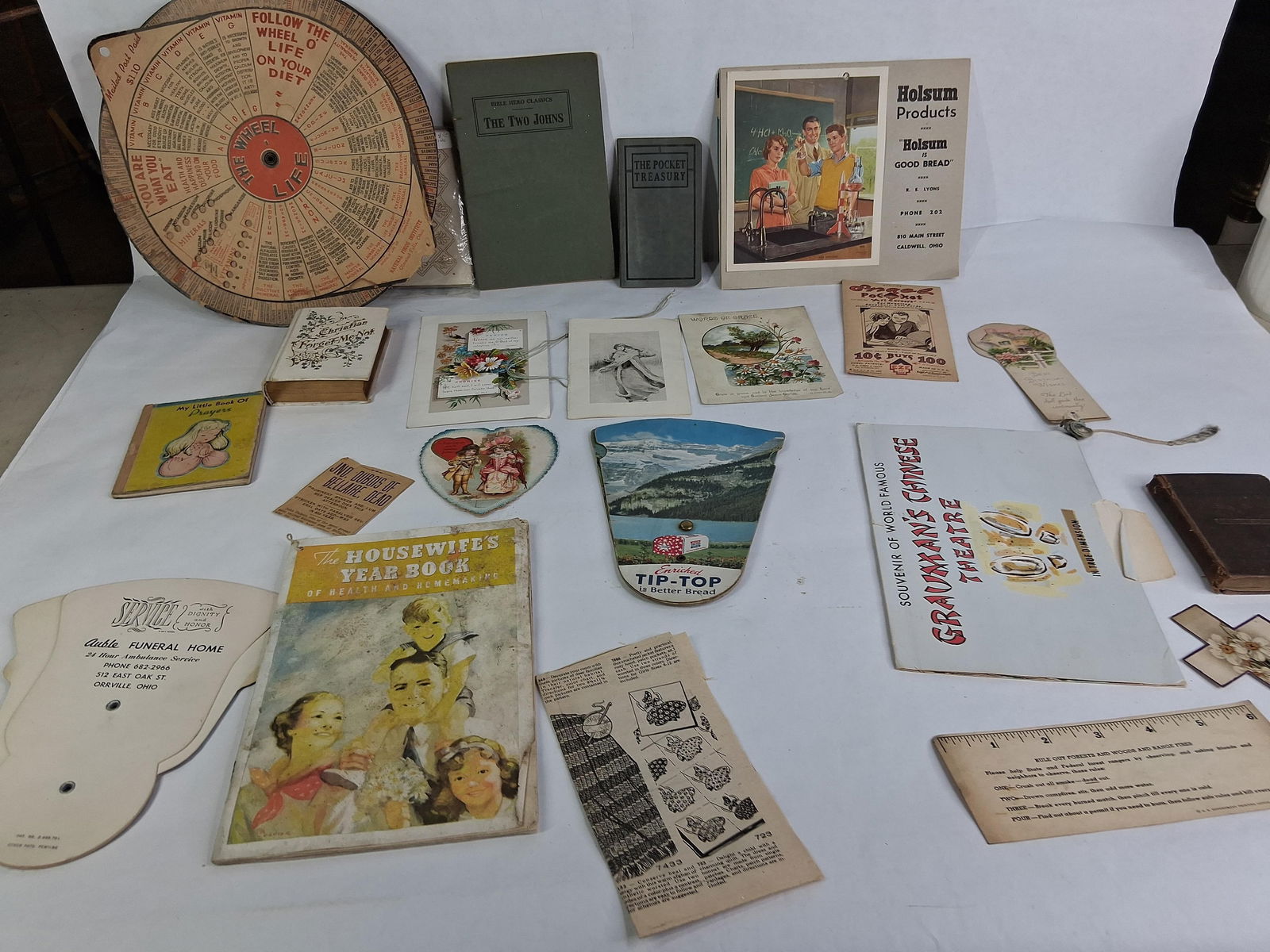Early Ephemera Lot of Memory Cards, Books, Advertising Fans and More (1 of 12)