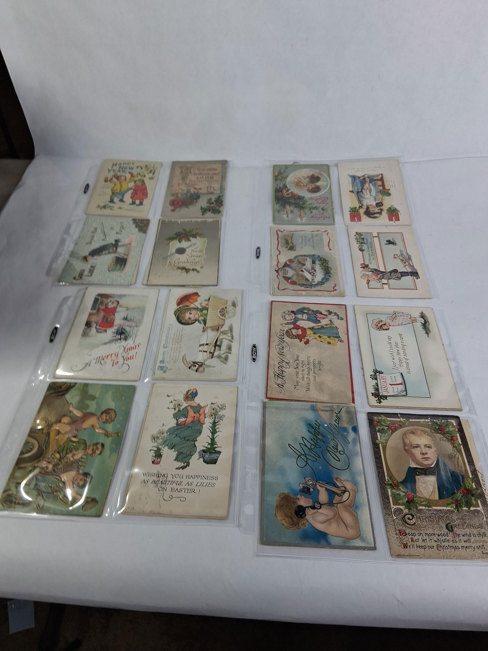 1908-1920's Graphical New Year and Christmas Post Cards w/ Most Being Postmarked: This lot is a great holiday early post card lot being in great early condition as well 