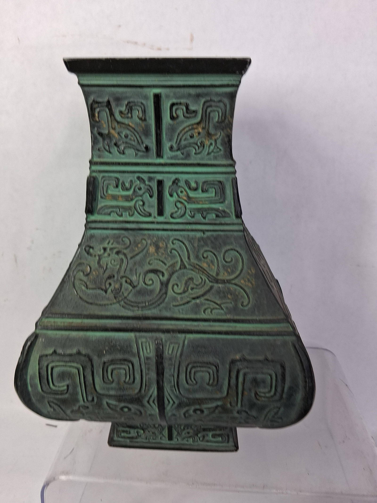 Decorated Asian Bronze Vases - 6