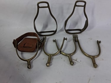 Brass Stirrups and Boot Spurs