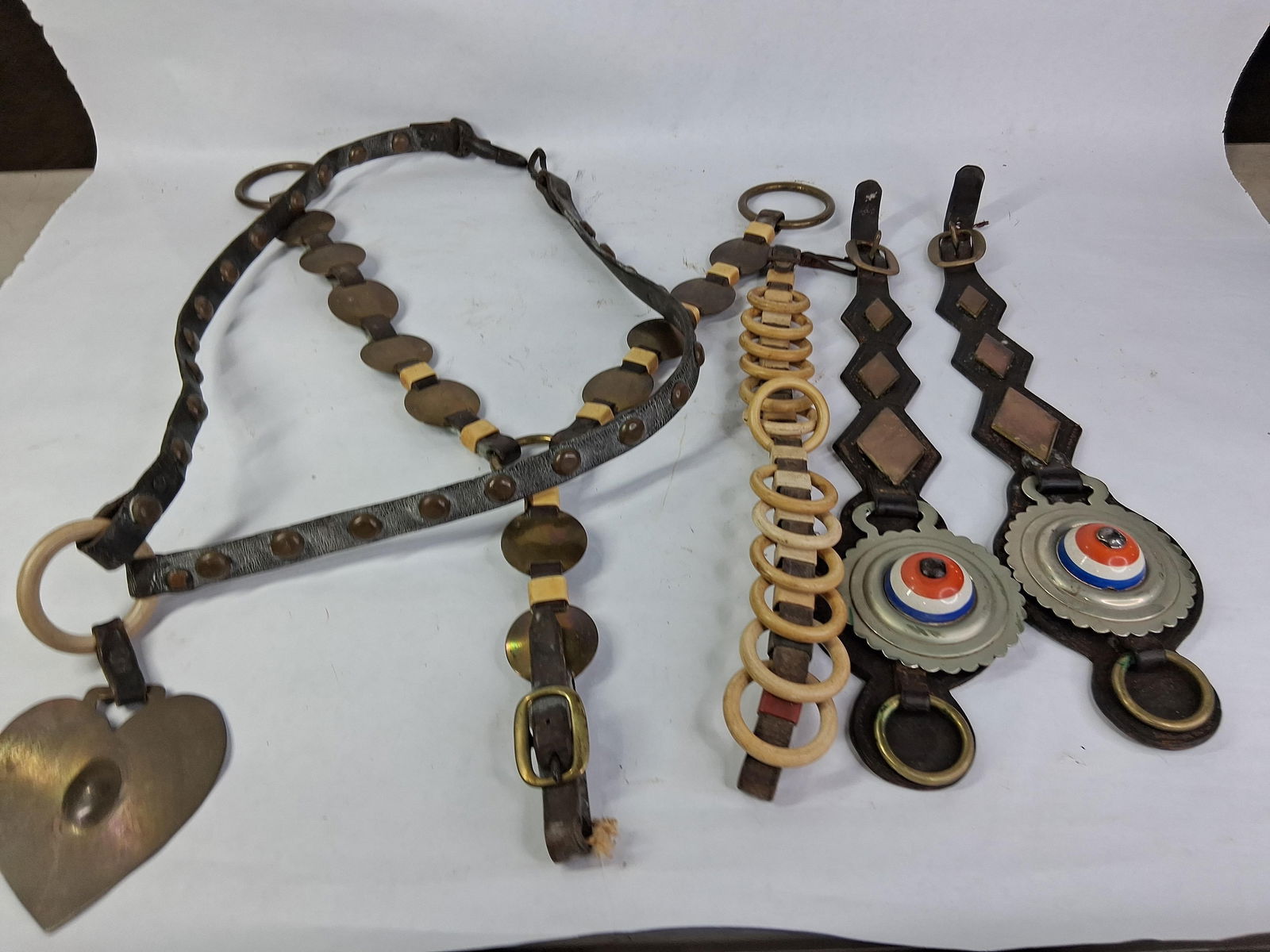 Shoe and Parade Horse Tack: Including several large medallions, and brasses. 