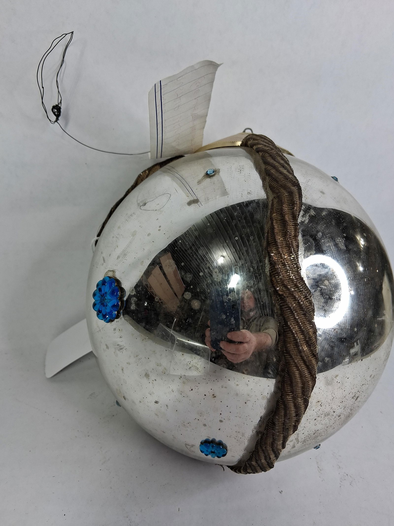 Oversized Eggeling Vienna Austria Christmas Ornament: 8 inch diameter, glass bulb 