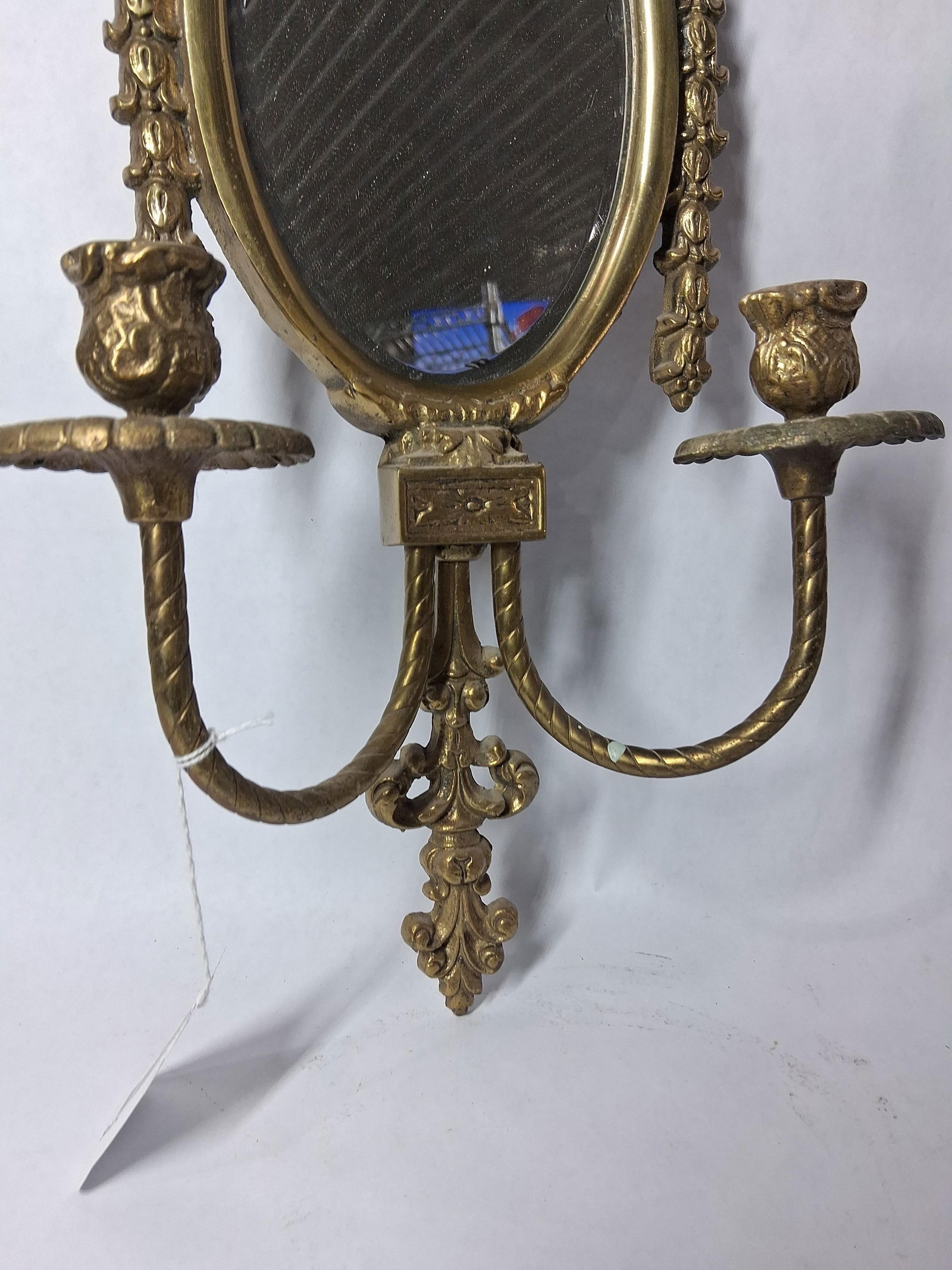 Brass Wall Sconce Mirror - 2