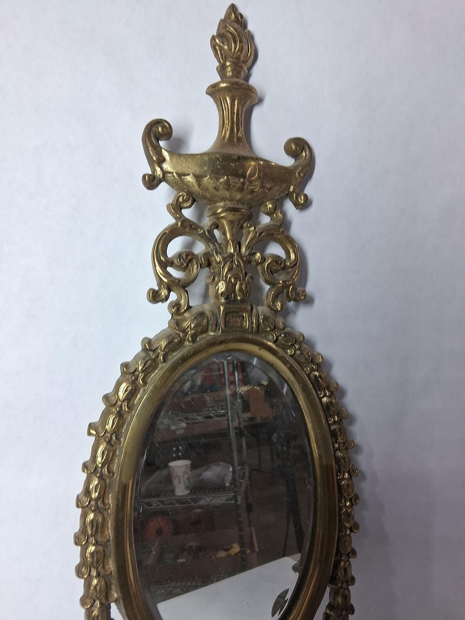 Brass Wall Sconce Mirror - 3
