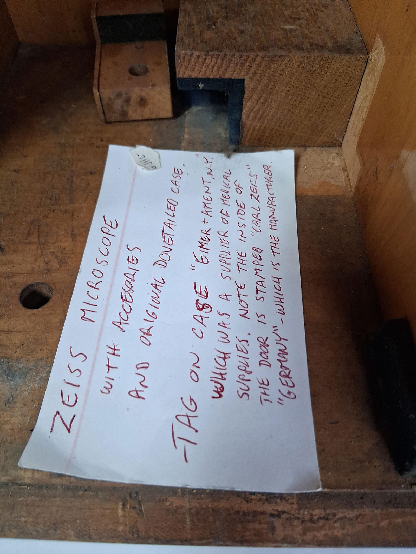 Zeiss Microscope In Original Dovetailed Case - 8