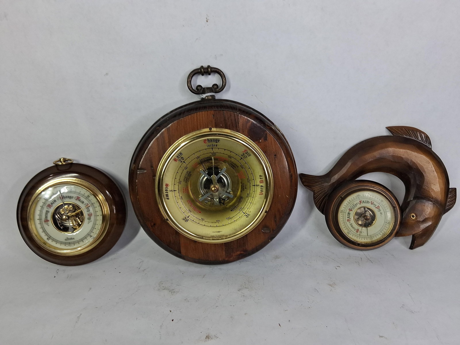 Wall Hanging Fish and Round Style Barometers (1 of 8)