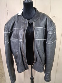 Wilsons Leather Men's Large Riding Leather Coat w/ Liner