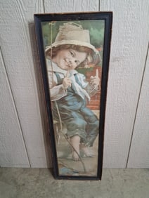 Proud Catch Yardlong Fishing Boy Print