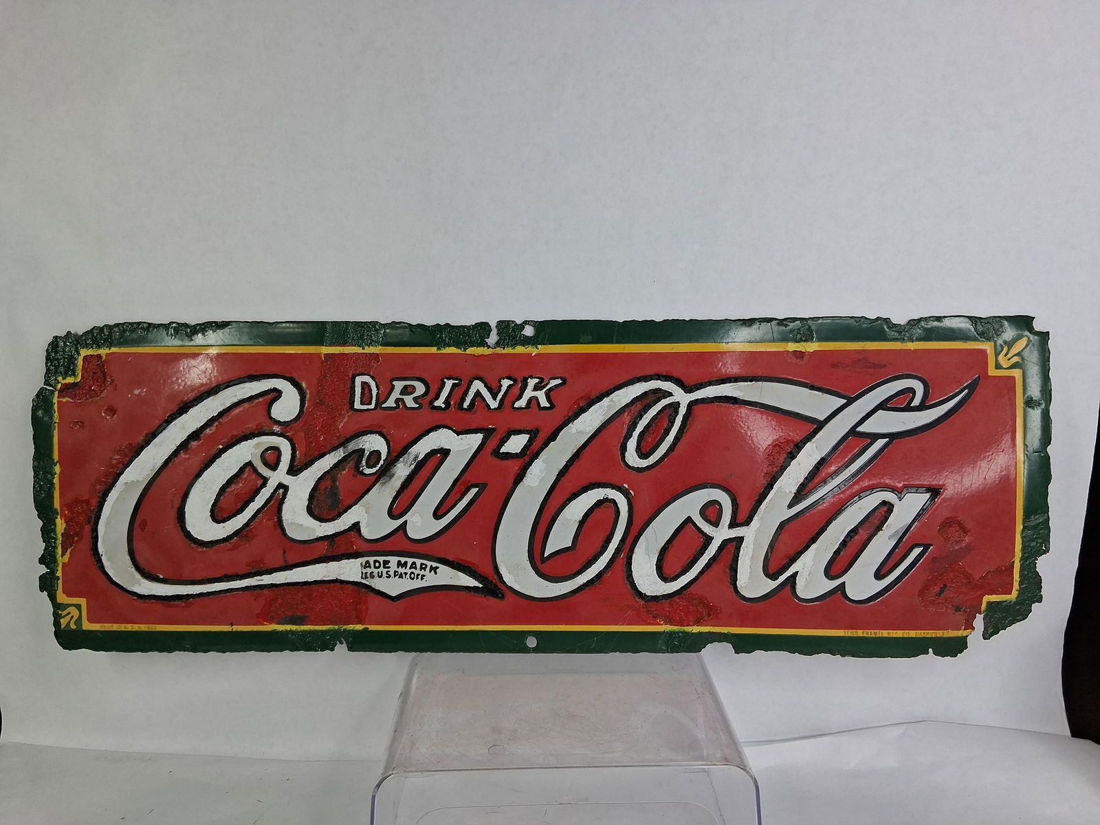 Tenn. Enamel MFG. Co. SS Porcelain Embossed Coca-Cola Sign (1 of 6)