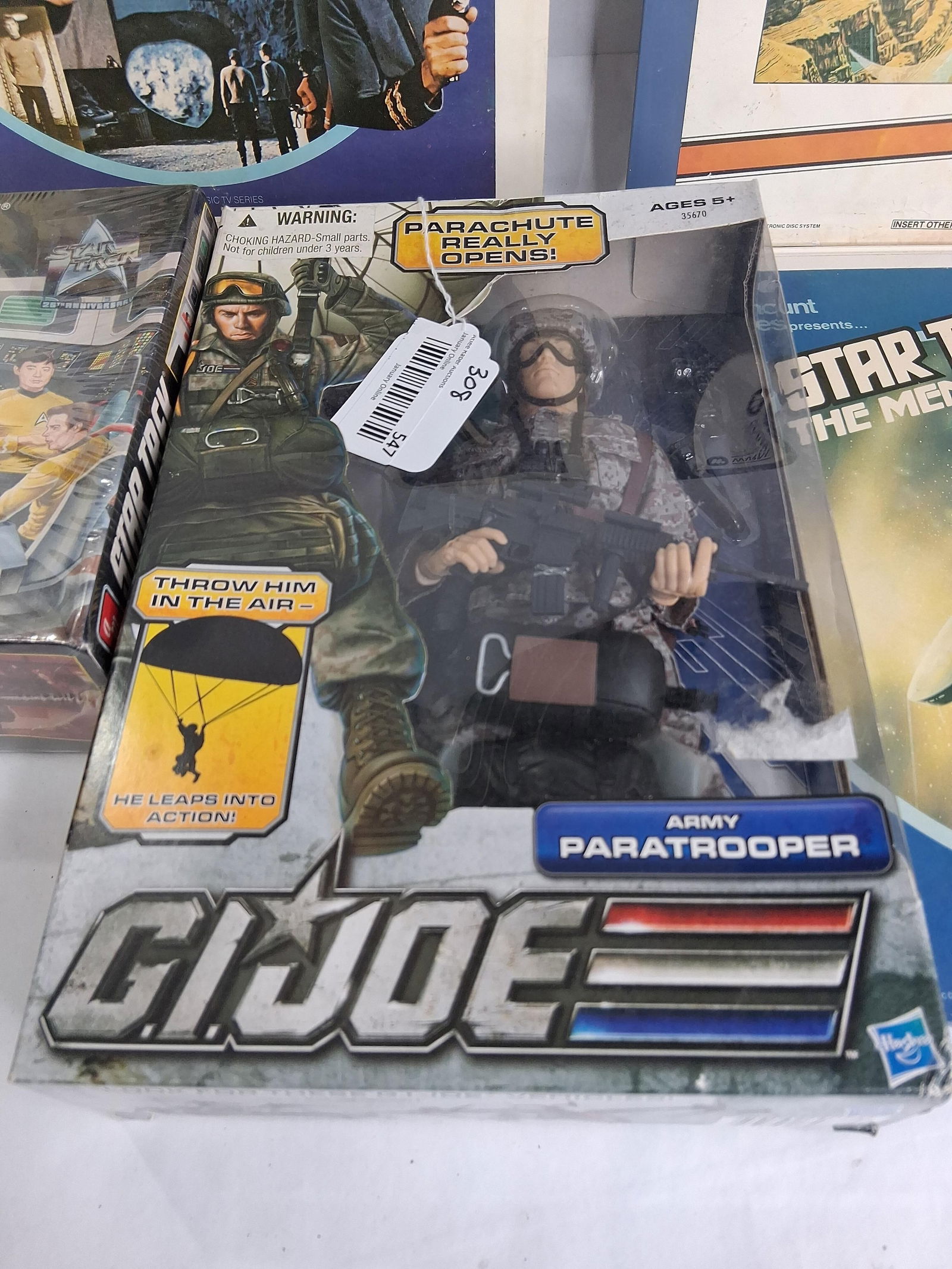 AMT Star Trek Model Kit, GI Joe Paratrooper Action Figure & Star Trek/Superman Video Discs - 2
