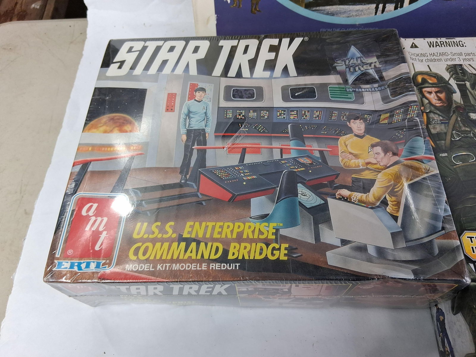 AMT Star Trek Model Kit, GI Joe Paratrooper Action Figure & Star Trek/Superman Video Discs - 3