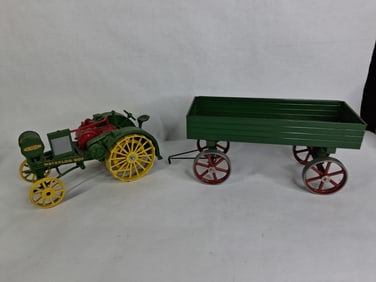 Ertl John Deere Waterloo Boy Kerosene Steel Wheel Tractor w/ Mando Farm Wagon