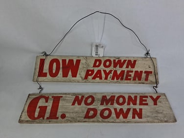 DS Wood GI. Low Down Payment / No Money Down Double Hanging Sign