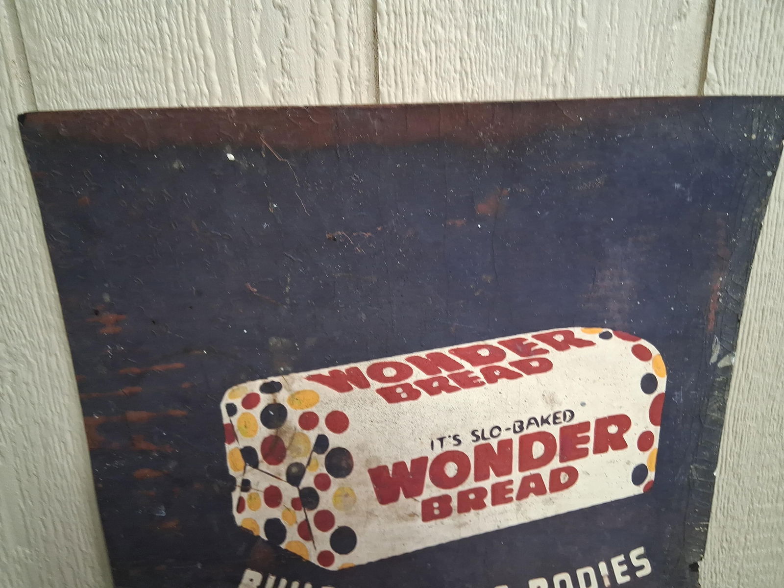Leather Hand Painted Wonder Bread Display Sign - 2