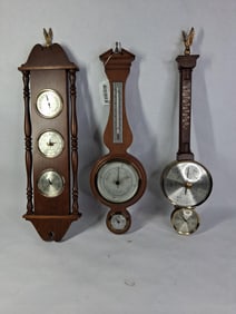 Banjo Style Barometer Thermometers
